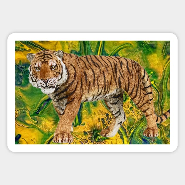 Tiger in Fantasy Jungle Sticker by Klssaginaw